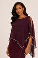 Knee-Length Dress with Rhinestone Trim Overlay 1274