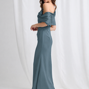 Asymmetric One Shoulder Satin Gown 9005