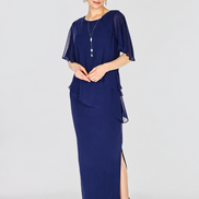 Elegant Layered Chiffon Evening Gown 857