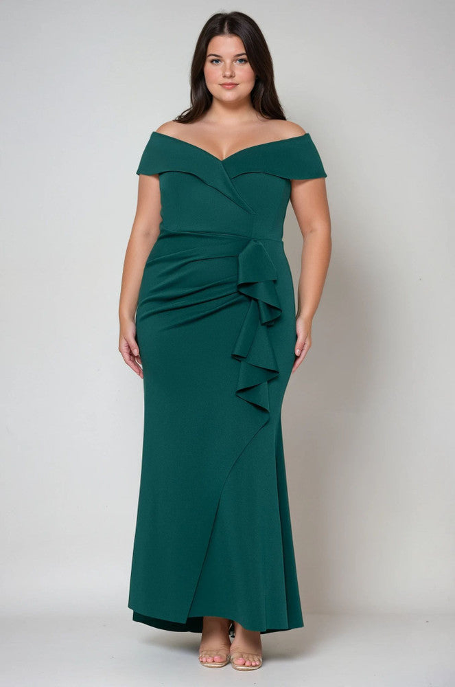 Long Off Shoulder Gown 788