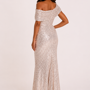Sequinned Long Knit Dress 779