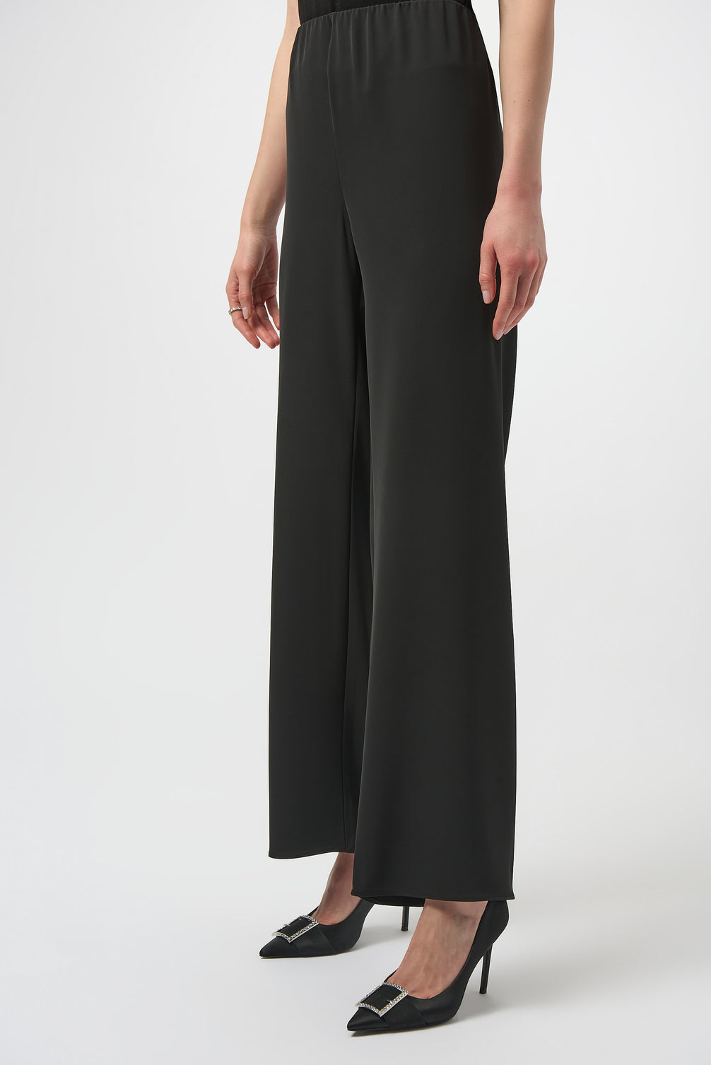 High-waisted Twill Wide-leg Trousers 689