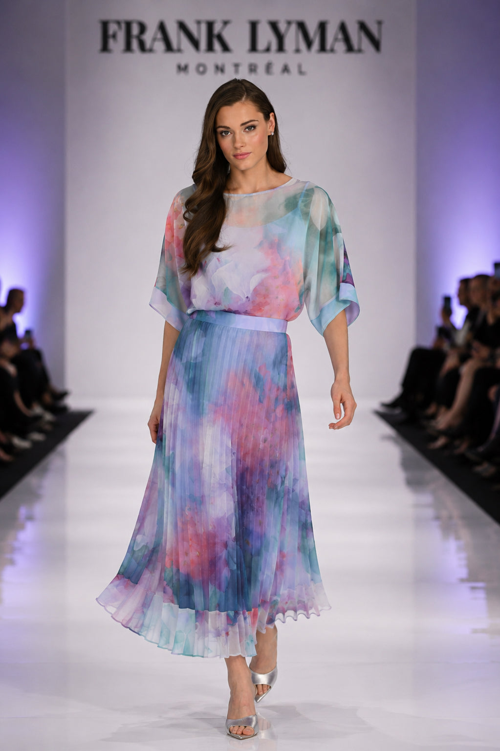 Chiffon Blouse And Matching Skirt Set 818