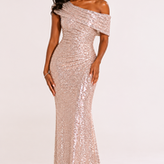 Sequinned Long Knit Dress 779