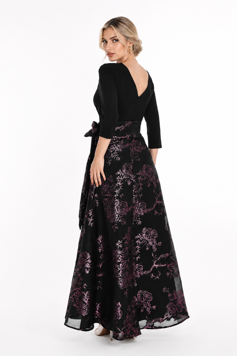 Woven Floral Embroidered Long Dress 674