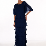 Long Tiered Chiffon Dress 856