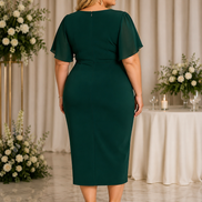Midi Dress with Cascade Frill Detail 9007