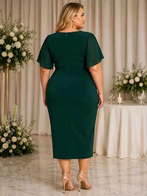 Midi Dress with Cascade Frill Detail 847