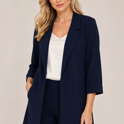 Long-line Open Blazer Jacket 823