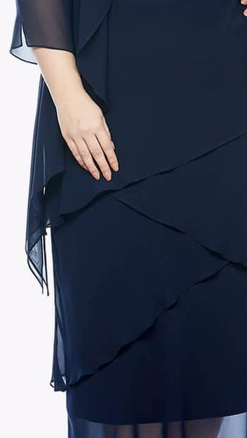 Chiffon Short Layered Dress with Diamante Trim