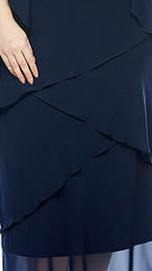 Knee Length Chiffon Layered Dress with Overlay 1577