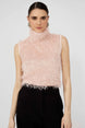 Fluffy Sleeveless Hip Length Pullover Top 676