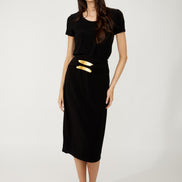 High Waisted Embellished Pencil Skirt 681