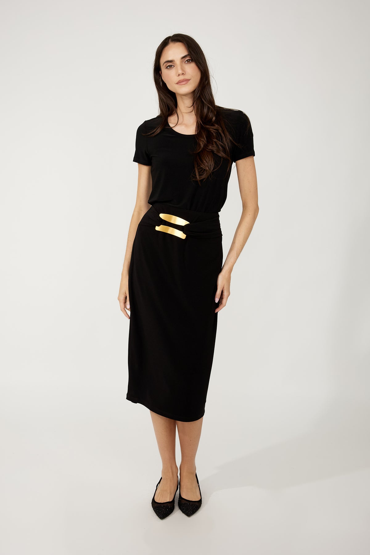 High Waisted Embellished Pencil Skirt 681