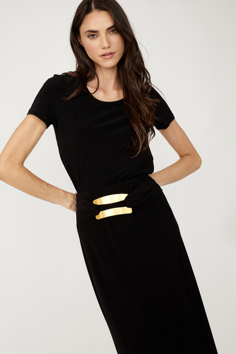 High Waisted Embellished Pencil Skirt