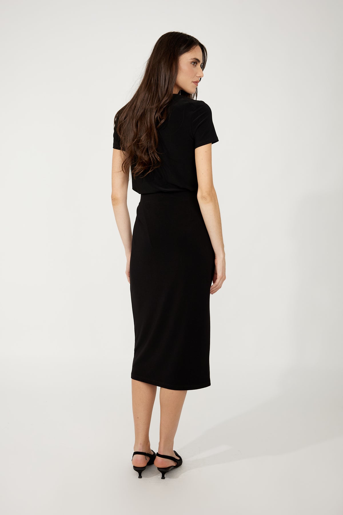 High Waisted Embellished Pencil Skirt 681