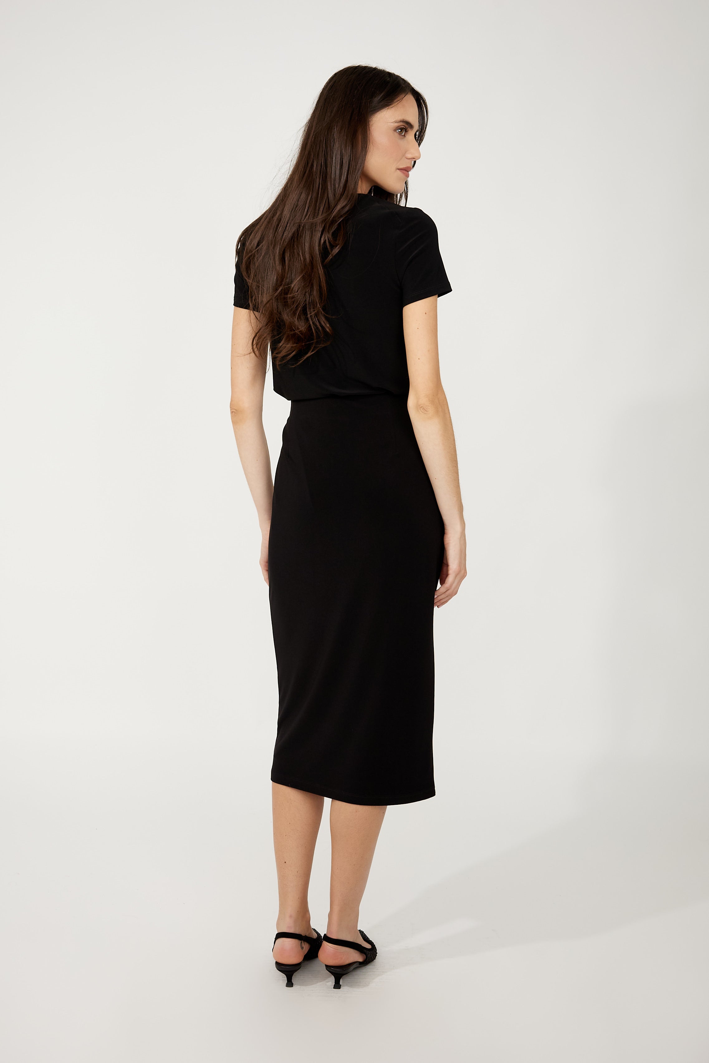 High Waisted Embellished Pencil Skirt