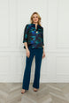 Floral Hip Length A-Line Button Jacket 614