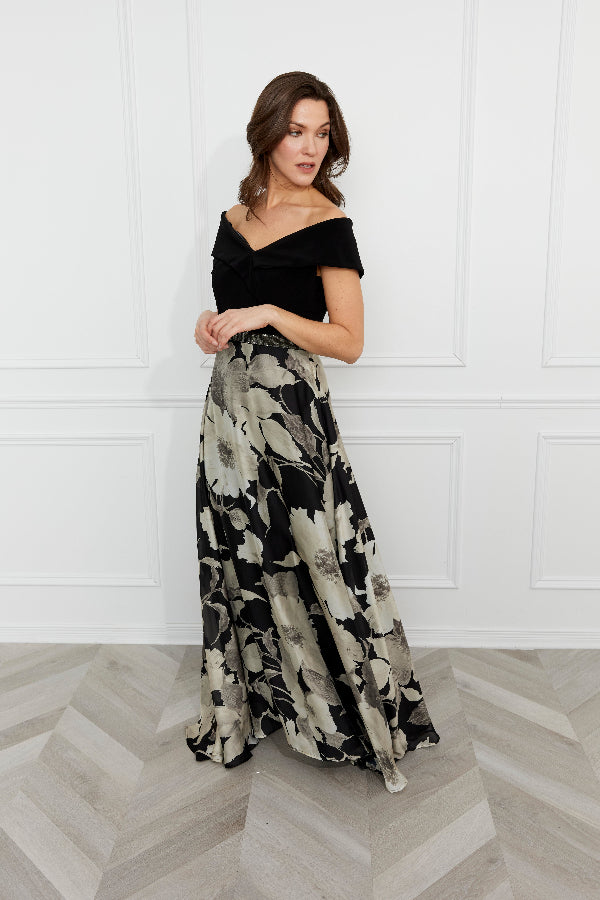 Off Shoulder Floral Maxi Dress