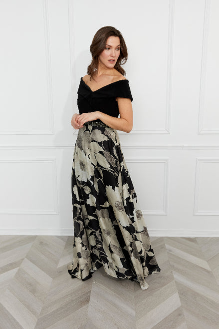 Off Shoulder Floral Maxi Dress