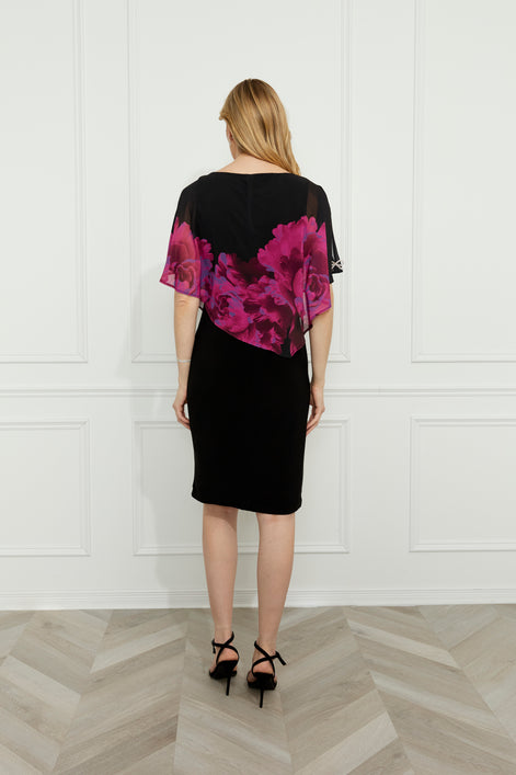 Floral Knee-length Shift Dress Style 766