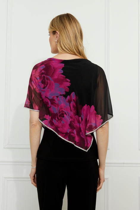Floral Top With Jewel Embellishment 765