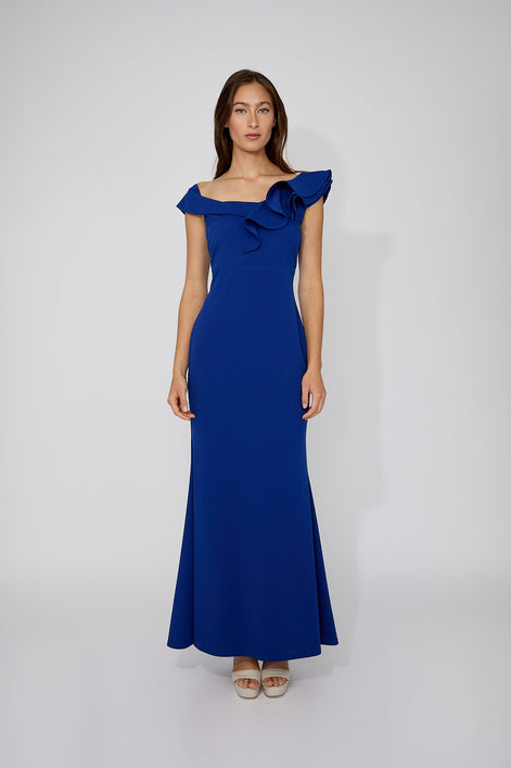 Formal Long Crepe Dress 793