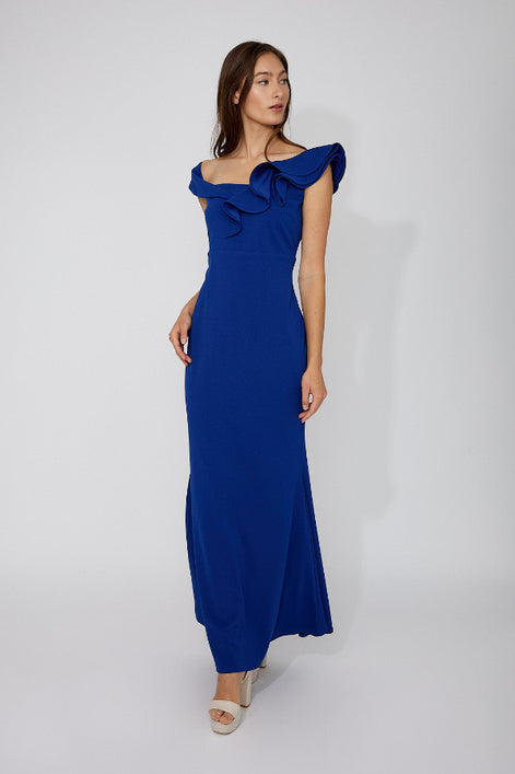 Formal Long Crepe Dress 793