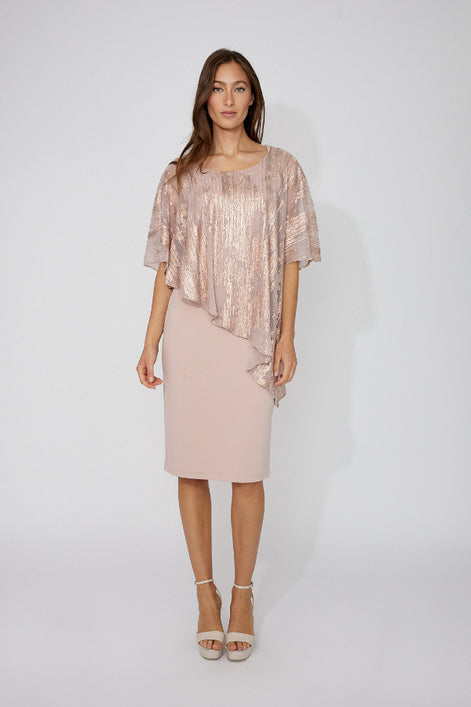 Bodycon Dress with Abstract Printed Overlay  795