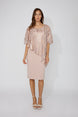 Bodycon Dress with Abstract Printed Overlay  795