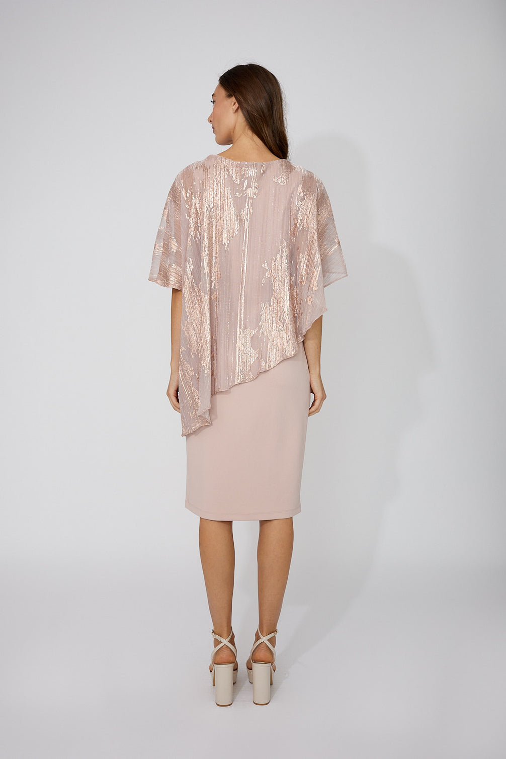 Bodycon Dress with Abstract Printed Overlay  795