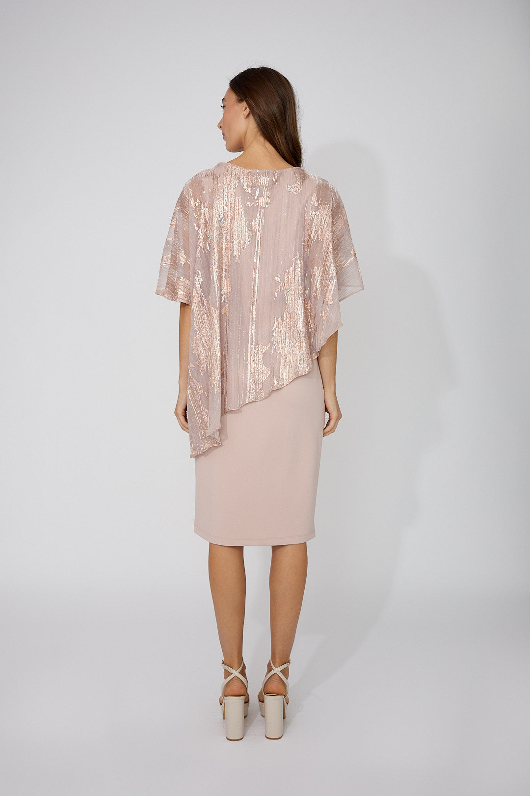 Bodycon Dress with Abstract Printed Overlay  795