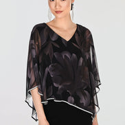 Elegant Floral V-neck Pullover 845