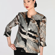 Elegant Formal Metallic Print Jacket 9008