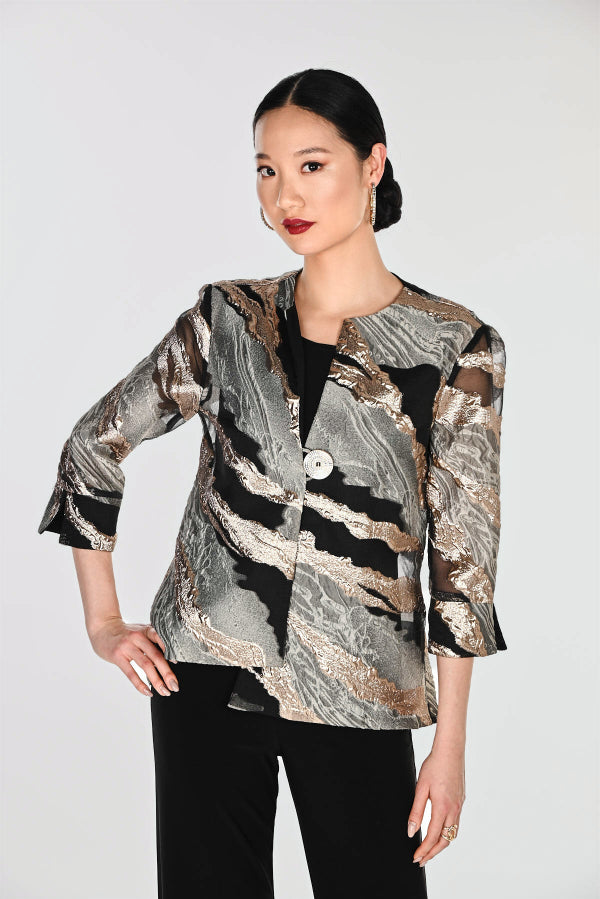 Elegant Formal Metallic Print Jacket 851