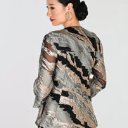 Elegant Formal Metallic Print Jacket 9008