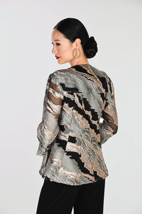 Elegant Formal Metallic Print Jacket 851