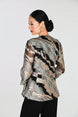 Elegant Formal Metallic Print Jacket 9008
