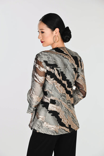 Elegant Formal Metallic Print Jacket 851