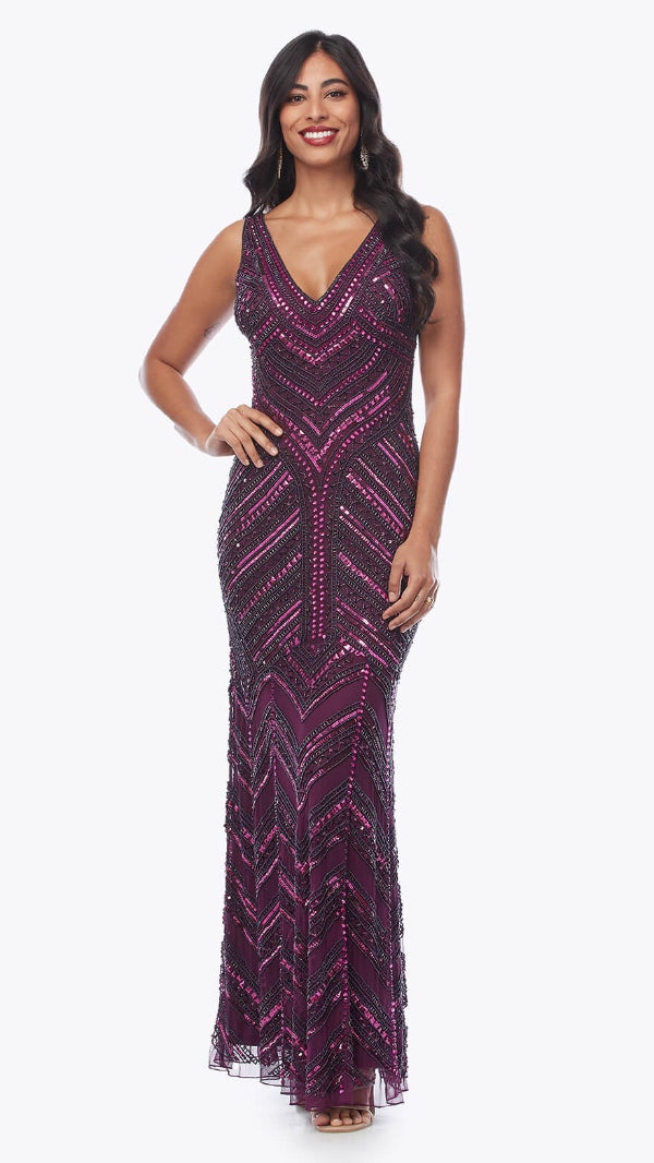 Floor Length Beaded Gown with Fishtail Skirt 268