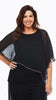 Stretch jersey top with chiffon overlay and diamanté trim
