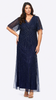 Sequinned Mesh Long Gown 673