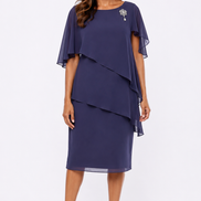 Chiffon Short Layered Dress with Diamante Trim 714