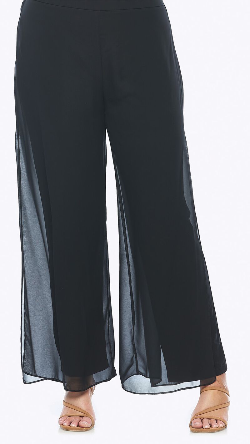 Wide Leg Chiffon Overlay Pant