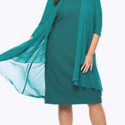 Beautiful Lurex Dress with Chiffon Jacket 494