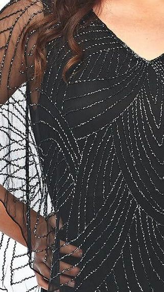 Long Mesh Beaded Dress