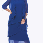 Chiffon Tier Layered Dress with Jacket 498