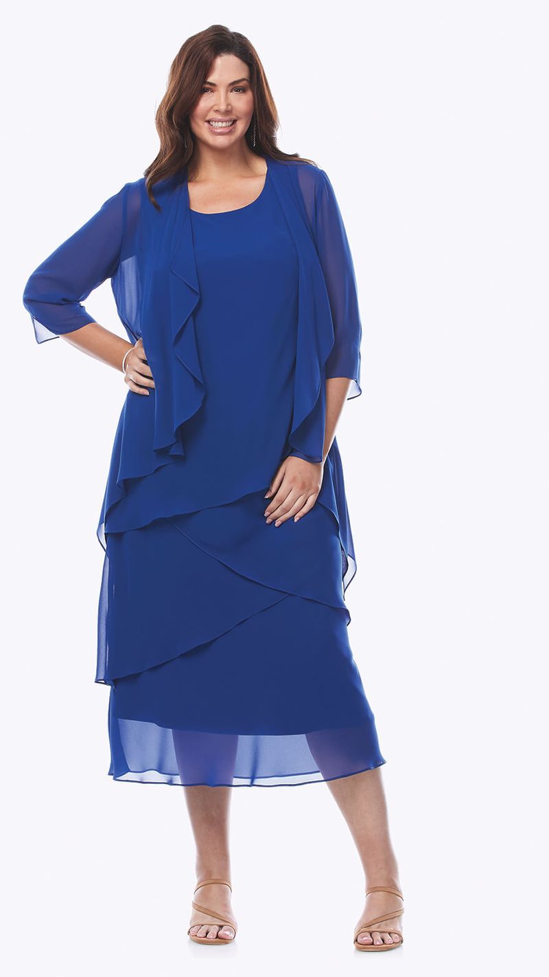 Chiffon Tier Layered Dress with Jacket 498