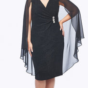 Cross Over Lurex & Chiffon Dress 1524