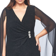 Cross Over Lurex & Chiffon Dress 1524